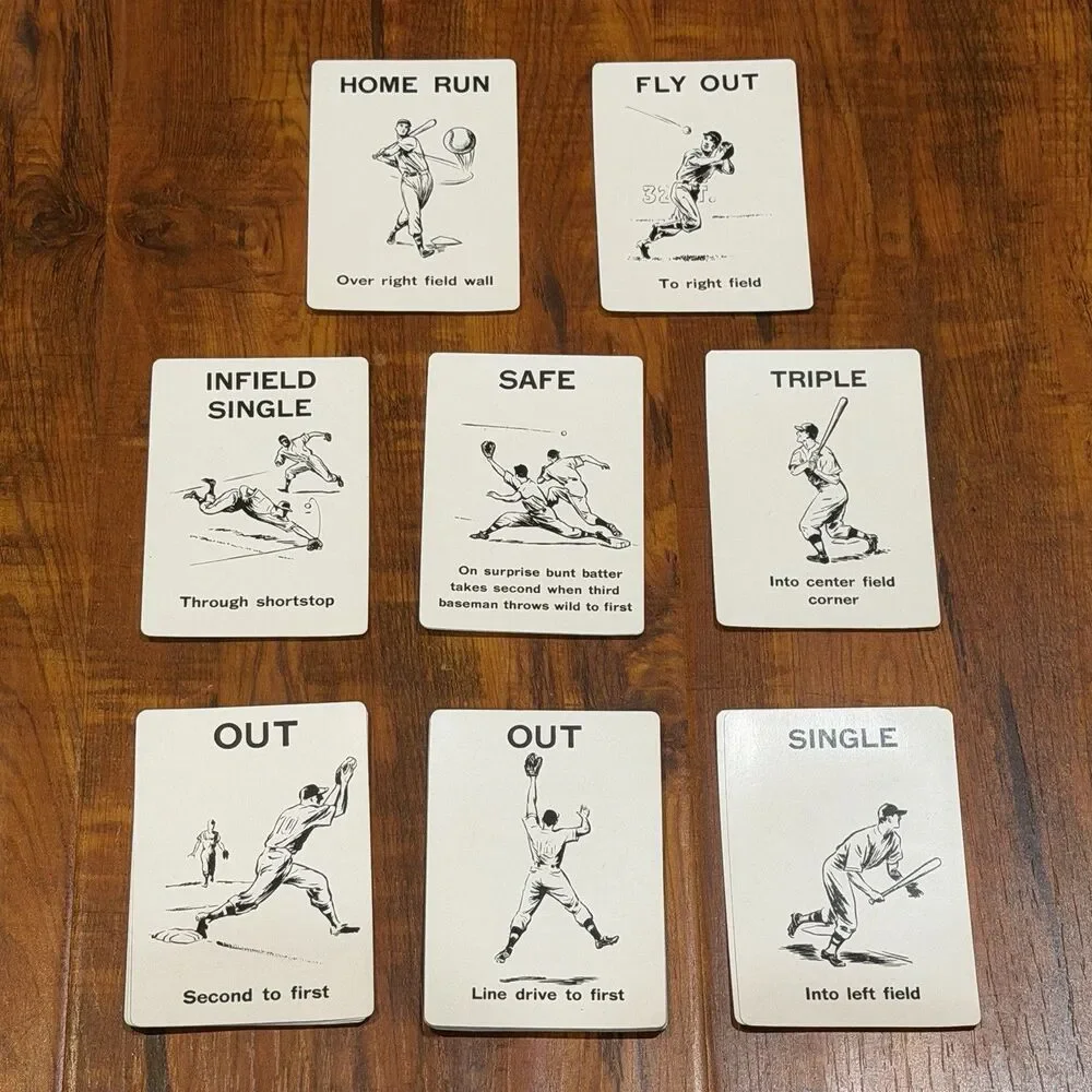 VTG 1949 Parker Brothers Baseball Game Original Rules, Score Sheet Pad & Cards